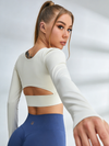 Solid Color Hollow Out Long Sleeves