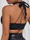 ZASUWA Female Sexy Halter Hollow Out Backless Sports Bras