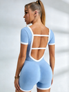 Unique Hollow Out Contrast Color Stripes Romper