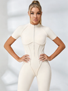 Sexy Backless Zipper Scrunch Bum Jumpsuit