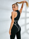 Sexy Contrast Color Stripes Corset Jumpsuit