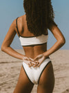 ZASUWA Female Sexy Contrast Color Stripe Beach Bikini Set