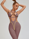 Sexy Contrast Color Stripe Hollow Out Short Romper