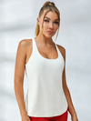 U Collar Cross Back Hollow Out Two-in-one Tank