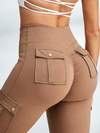 ZASUWA Female Pocket Scrunch Bum High-rise Cargo Style Leggings