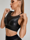 ZASUWA Female Fly Eye PU Hip-lift Spandex Gym Booty Shorts