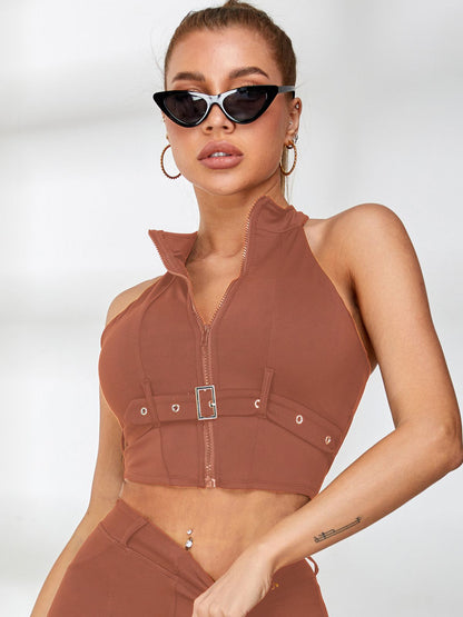 Zipper Button Sassy Tanks