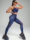ZASUWA Female Sexy Stripe Fishnet Push Up Design Elastic Tight Tracksuit