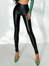Sexy Faux Leather Zipper Leggings
