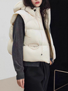 Pocket Zipper Warm With Hat Coat Vest
