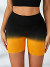 Gradient Color Spandex Gym Booty Shorts