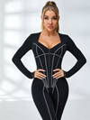 Bauchkontrolle Reißverschluss Po-Push-Up Jumpsuit