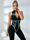 Sexy Contrast Color Stripes Corset Jumpsuit