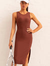 ZASUWA Female Ribbed Yoga Elastic Tight Hollow Out Quick Dry Short Dress