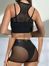 🖤ZASUWA Female Sexy Faux Leather Fishnet Micro Hot Shorts