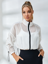 Anti-UV Drawstring Zipper Pocket Quick-dry Cropped Jackets