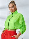 Anti-UV Drawstring Zipper Pocket Quick-dry Cropped Jackets