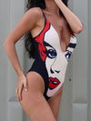 ZASUWA Female Deep V Sexy 3D Digital Printing Print One Piece