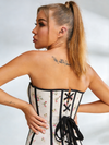 Shapewear zum Schnüren mit Reißverschluss und Blumenmuster