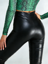 Sexy Faux Leather Zipper Leggings