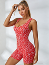 Sexy Leopard Print Cross Back Deep V Back Jumpsuit