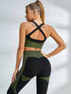 3 Pieces Long Sleeve Zippers Fitness Suit