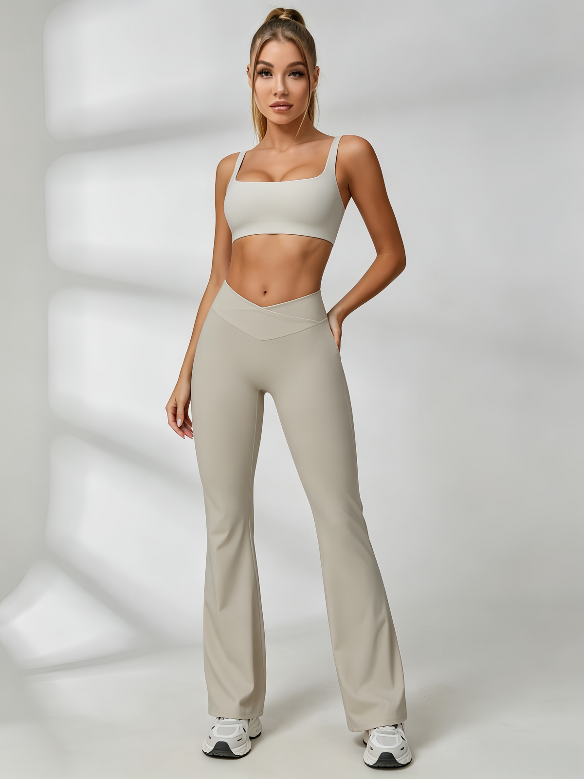 Sexy V-shape Waist Flare Backless Short Tracksuit