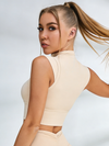 Solid Color Basic Must-have Cropped Short Sleeves