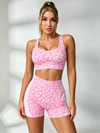 Leopard Print Cross Back Short Tracksuit