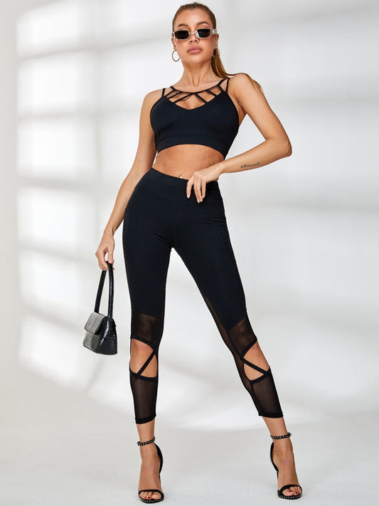 ZASUWA Female Cutout Backless Mesh Tracksuit