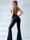 Cross Back Flare Jumpsuit