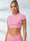 Stripes Cropped Short Sleeves