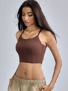 ZASUWA Female Solid Color Cross Back Quick Dry Sports Bras