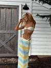 ZASUWA Female Unique Hot Tie-dye Shell Mesh 3-Pieces Bikini Set