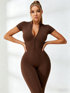 Stand Collor Zipper Hip-lift Jumpsuit