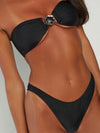ZASUWA Female Sexy Mesh with Metal Flower 3-pieces Bikini Set