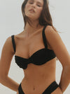 ZASUWA Female Sexy Folds Solid Color Bikini Set