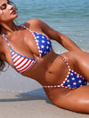 ZASUWA Female Sexy Print Lace-up Beach Bikini Set