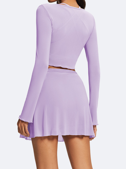 Mesh Tie-Front Tennis Set
