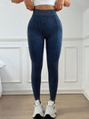 ZASUWA Female V-shaped Waist Ribbed High-waisted Hip-lift Scrunch Bum Leggings