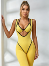 Ribbed Cutout Halter Active Jumpsuit With Bras