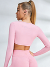 Square Collar Cropped Long Sleeves