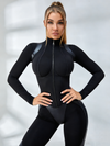 Faux Leather Zipper Stand Collar Push Up Jumpsuit