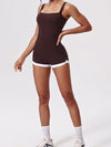 ZASUWA Female Contrast Color Cross Back Backless Romper