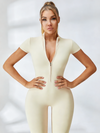 Stand Collor Zipper Hip-lift Jumpsuit