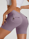 ZASUWA Female Deep V Back Pocket Scrunch Bum Booty Shorts