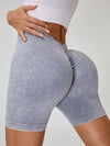 ZASUWA Female Deep V Back Faux Denim Scrunch Bum Ribbed Zipper Short Tacksuit