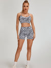 ZASUWA Female Leopard Print Cross Back Tracksuit