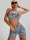 ZASUWA Female Leopard Print Cross Back Tracksuit