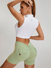 ZASUWA Female Deep V Back Pocket Scrunch Bum Booty Shorts